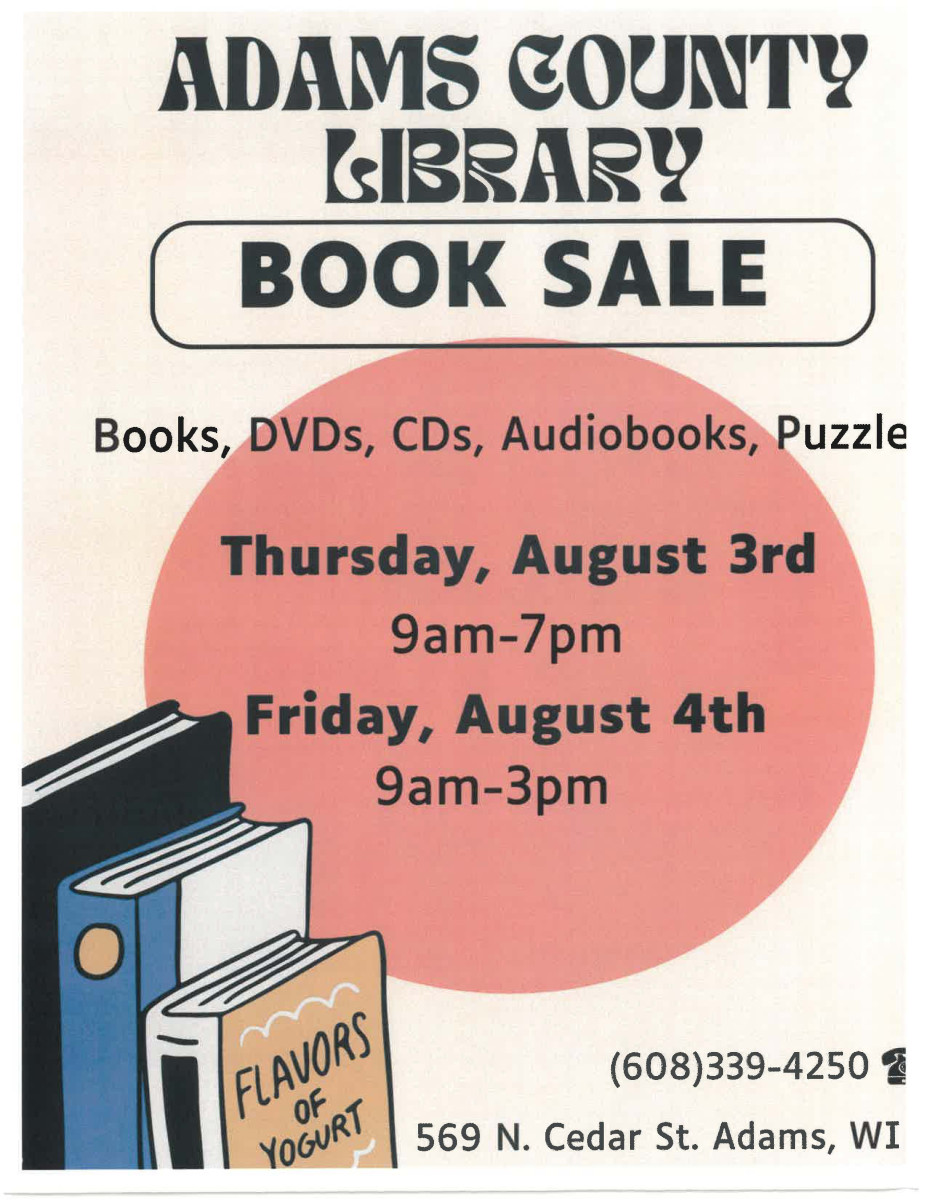 Book Sale: books, DVDs, CDs, Audiobooks Puzzles, August 3-4