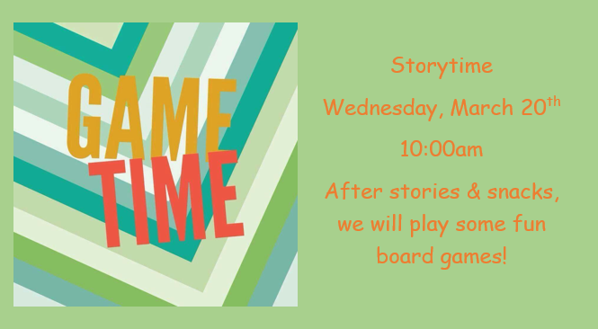Storytime: Wednesday, March 20th @ 10:00am