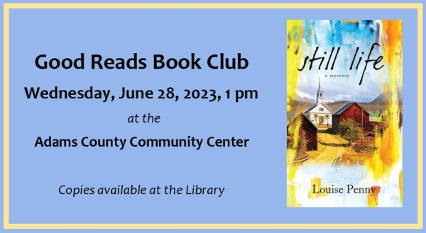 Good Reads Book Club June 28 Good Reads Book Club June 28 at 1 pm