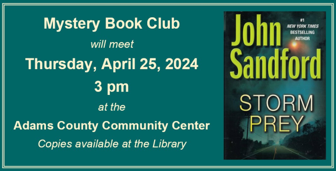 Mystery Book Club for April 2024 Mystery Book Club for April 2024