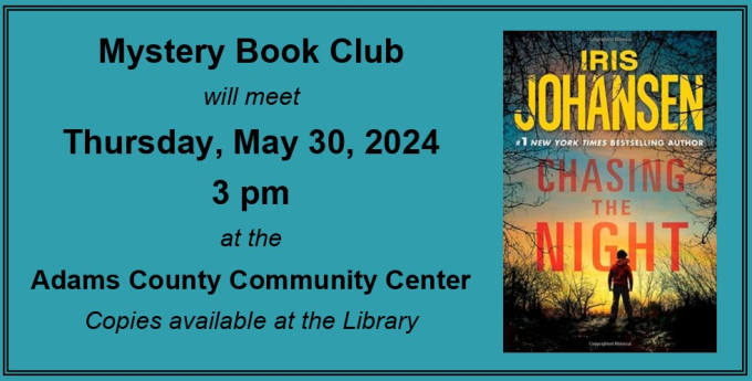 Mystery Book Club for May Mystery Book Club for May