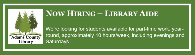 Hiring Library Aides 2024