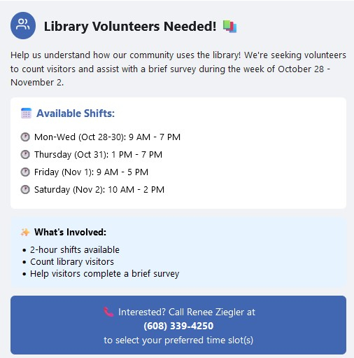 Survey and Count Volunteers needed 2024