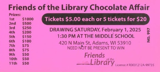 2025 Chocolate Affair raffle ticket 2025 Chocolate Affair raffle ticket