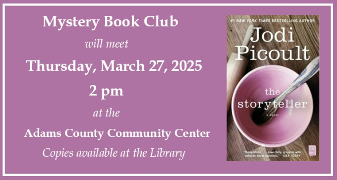 Mystery Book Club March 27, 2025 Mystery Book Club March 27, 2025