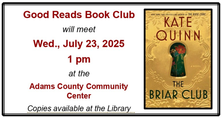 Good Reads Book Club, July 23, 2025