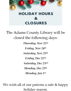 Holiday Hours