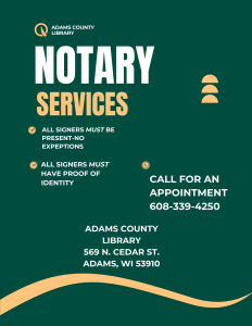 Notary service now available